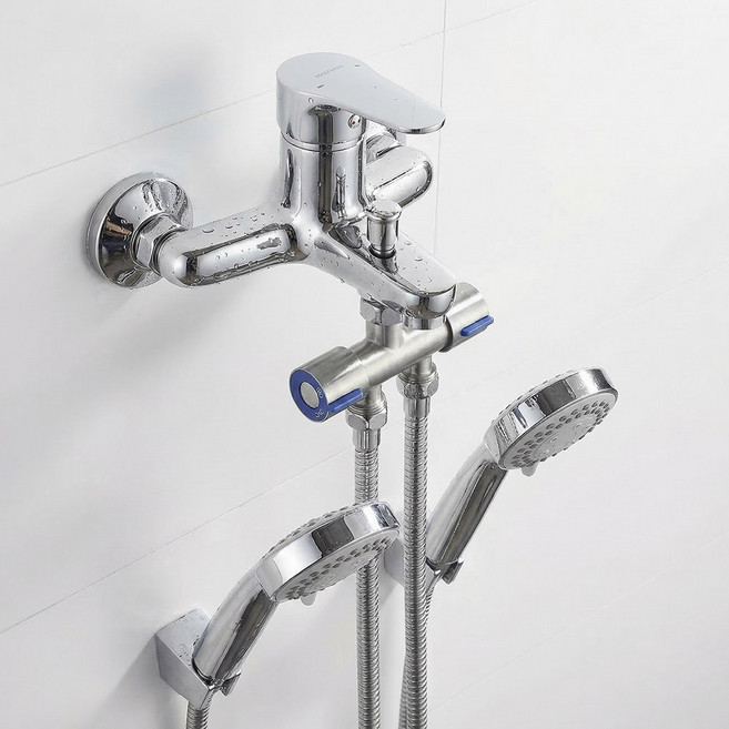 편한생활연구소 더블로 두줄기 수독꼭지 분배기, 실버, 1개