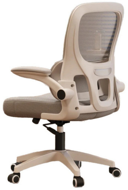 辦公椅 加厚透氣網布 升降旋轉 獨立支撐腰托, 可升降-人體工學椅-灰色