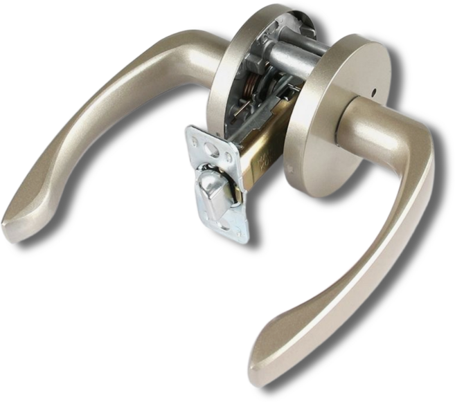 모던유로 방문 손잡이 국산 버튼형 문고리 레버형 핀타입, 1개, 실버그레이-버튼형(핀타입)