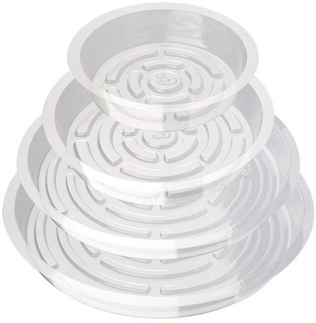 플라스틱 화분 받침대 투명 내구성 드립 트레이 튼튼한 실내 및 식물용, 색상: 1. 6Inch, 1개