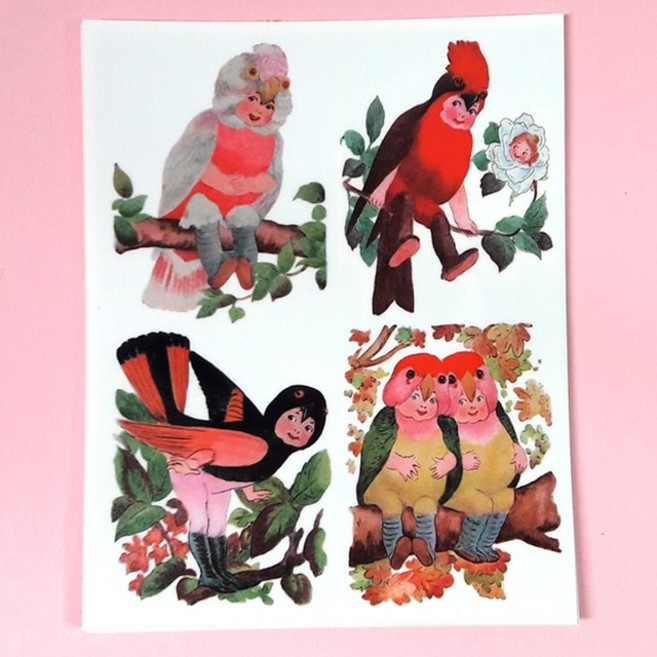 디자인달 [1000원 스티커 세트] 다이어리꾸미기 감성 빈티지 인스, 04-새요정(5장)