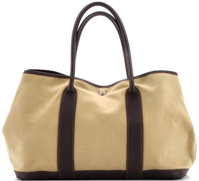 에르메스 중고 가든 파티 투알 앤 레더 36 토트 백