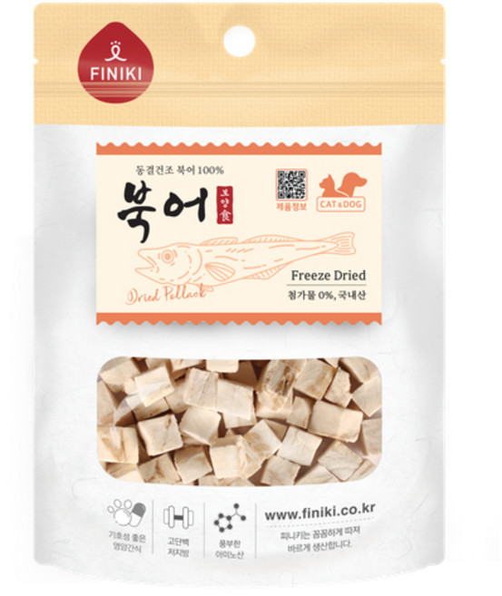 피니키 강아지&고양이 겸용 동결건조 간식 (첨가물제로 국내산 100%), 20g, 1개, 북어