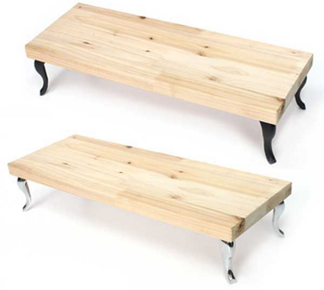 가구가구또가구 소나무25T 원목선반 화분받침대 다용도받침대 바퀴 본체받침대 철제다리, 2. 소나무25T +학다리(4개)크롬 세트, 1개