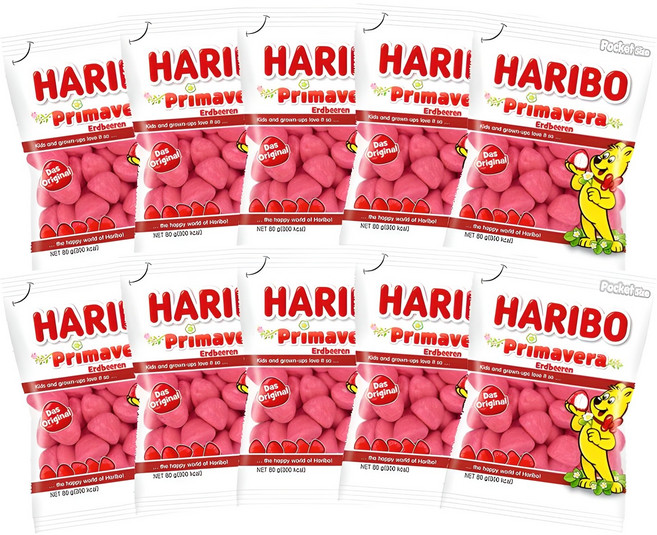 하리보 프리마베라 츄잉젤리, 80g, 10개