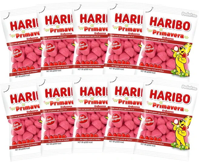 하리보 프리마베라 츄잉젤리, 80g, 10개 - 쿠팡