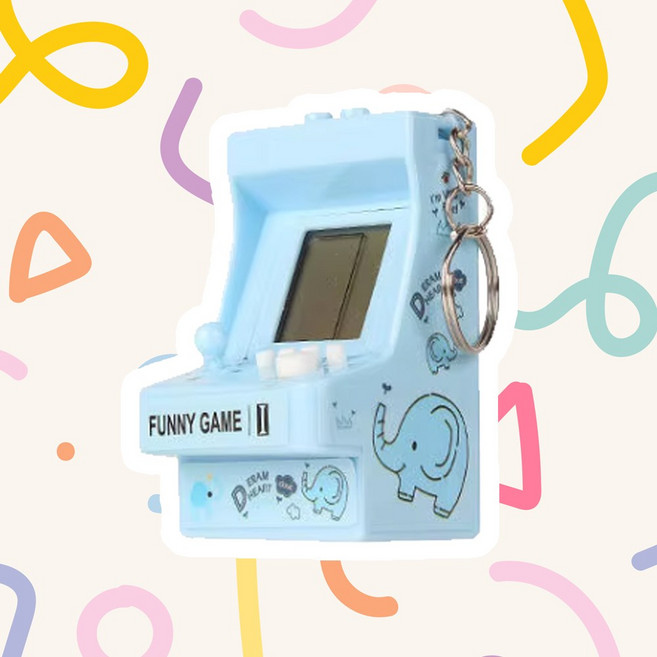 토이랄라 (1+1) 오락실 게임기 키링 휴대용 미니 오락기 열쇠고리, 블루1+랜덤1, 1개