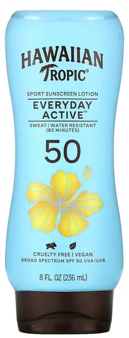 하와이안 트로픽 에브리데이 액티브 스포츠 자외선 차단제 트로피칼향 SPF50, 236ml, 1개 - 쿠팡