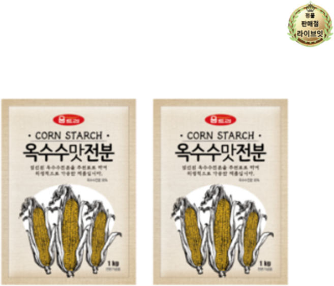 움트리 옥수수맛전분, 1kg, 2개