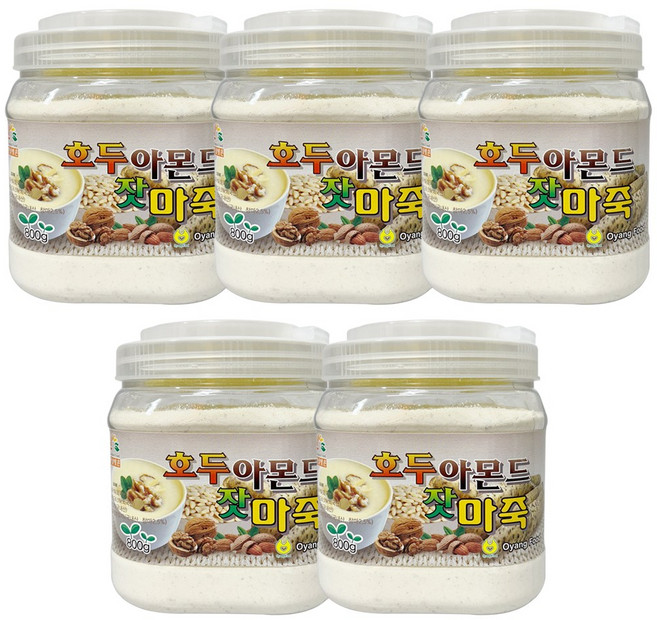오양식품 호두 아몬드 잣 마죽 통, 800g, 5개