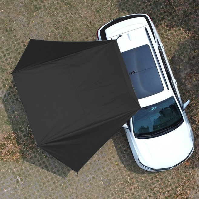 Hide Walker 박쥐 모양 블랙 코팅 SUV 차량용 타프 그늘막 흡입 컵이 있는 천막 야외 방수 캠핑용 자동차 어닝 사용, 검정색