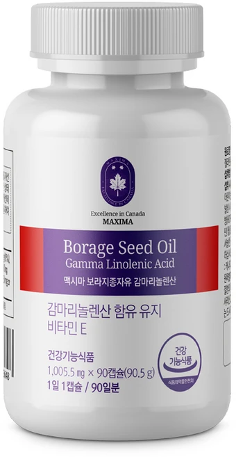 맥시마 보라지종자유 감마리놀렌산 90일분 / 1일1캡슐 여성건강솔루션, 1개, 90정 - 쿠팡