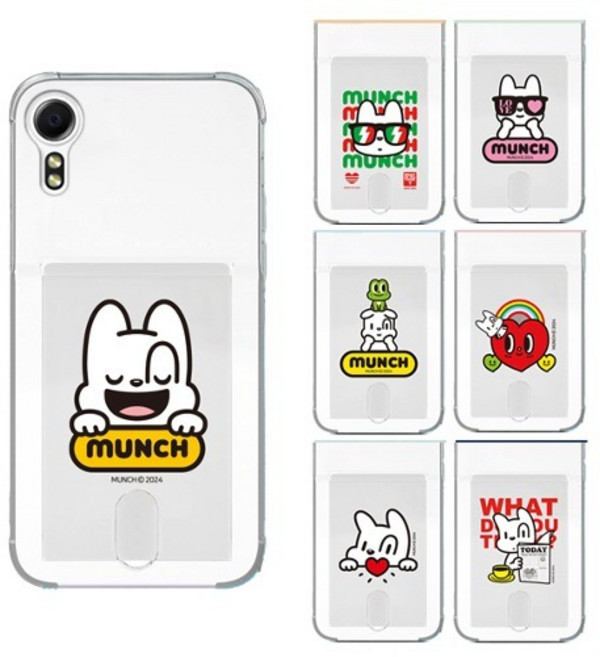 갤럭시X커버5 ( G525 ) 뭉크 페이스 투명 에어쿠션 카드 젤리 케이스 포켓몬폰1 키즈폰