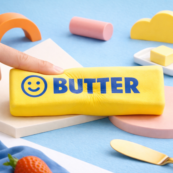 버터향 말랑이 스퀴시 주물럭 촉감놀이 스트레스볼 힐링 장난감, 단일, 110g, 1개