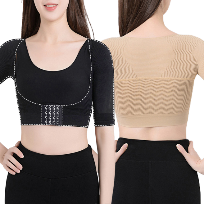 퓨러나이브 차밍라이너 올인원 팔뚝 부유방 압박 보정 웨어 (등살 가슴 업 겨드랑이 체형 상체 커버 반팔 바디 쉐이퍼)