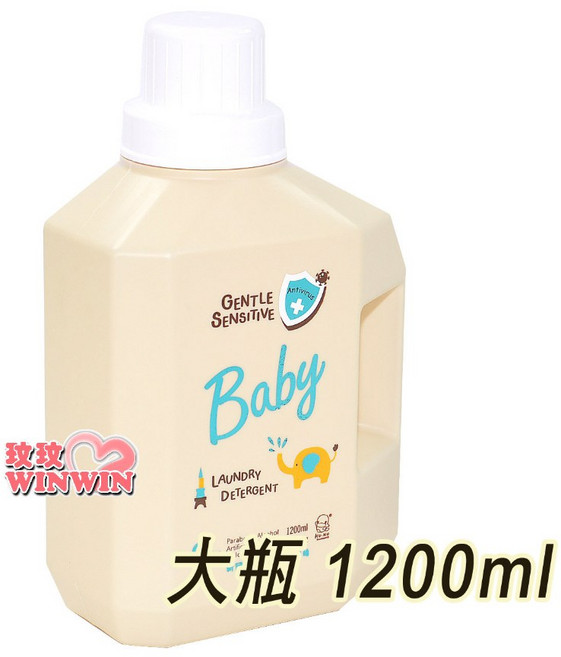 Ku.Ku 酷咕鴨 酵素洗衣精特調鼠尾草1200mL 酷咕鴨低敏洗衣精特調寶寶香1200mL, 1個, 低敏洗衣精寶寶香1200ML 大瓶, 1200ML