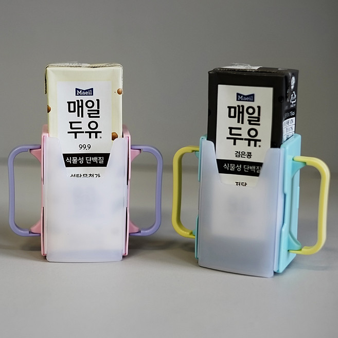 아기우유팩홀더 상하목장팩홀더 멸균 주스 손잡이, 1개, 핑크