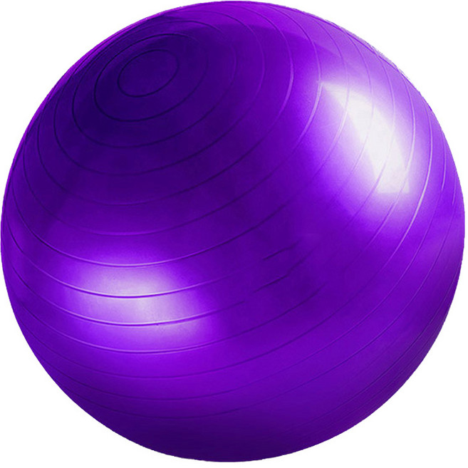 含充氣泵 健身球 皮拉提斯球 核心訓練 平衡球, 瑜珈球 55cm 紫色