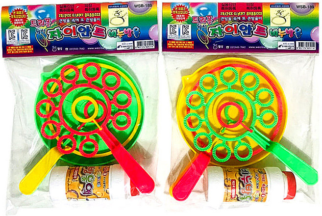 wu 월성 트리플 자이안트 비눗방울 비누방울세트 다양한 원모양 액포함 판 1개 채 2개 야외활동 놀이, 랜덤발송