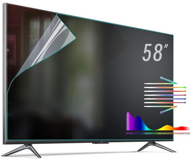 BU TV Screen Protectors 147.3cm(58인치) 눈부심 방지 필름 아웃 블루 라이트 TV 눈부심 스토퍼 매트 필름 (147.3cm(58인치) 1269), BU TV Screen Protectors 147.3c