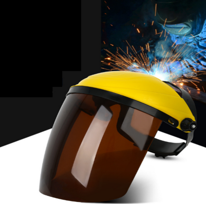 소단 초경량 가벼운 전면 용접 헬멧 마스크 안경 용접 고글, 1개, 마스크(옐로우)