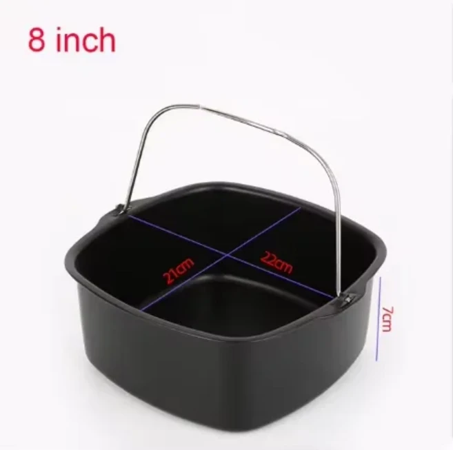 Phil Cosori 5.5L Ninja Cecotec Tefal Princess BPA-Free 에어 프라이어 종이용 XL&XXL 액세서리 세, 01 8in square bucket
