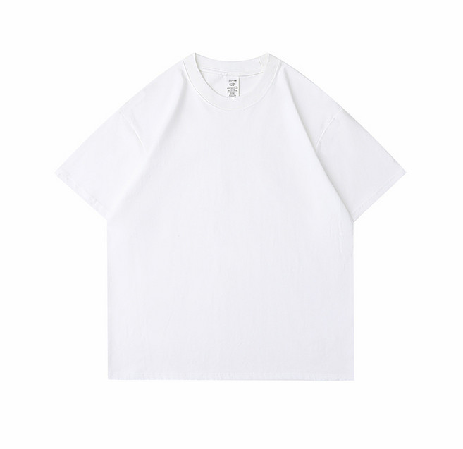 【重磅純棉】純棉T恤 短袖T恤 白T 打底衫 男女同款 寬鬆版型 230克高克重 純色空白 夏季基礎款, 白色