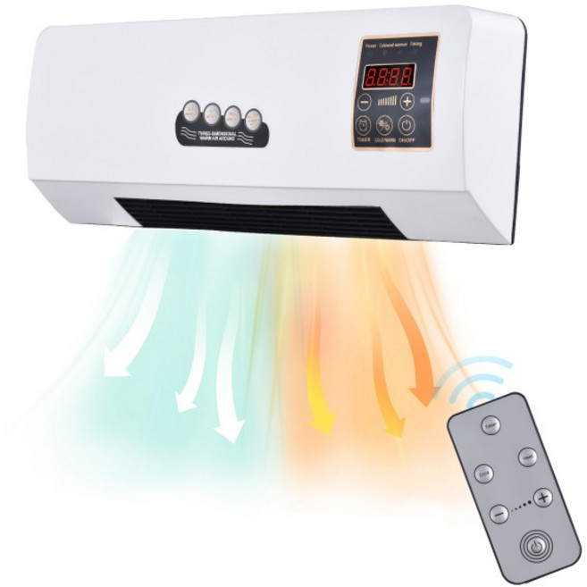 휴대용 에어컨 및 전기 히터 실내 난방 및 냉방 선풍기 타이밍 기능 리모컨 포함 2in 1, 03 UK, [02] type-2, 02 type-2_03 UK