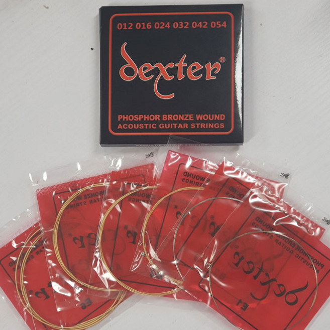 DEXTER 포스포브론즈 어쿠스틱 통기타용 기타줄 1세트, 1개