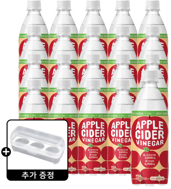 봉봉 애플사이다 비니거 40페트 () + 계란 트레이, 1개, 500ml