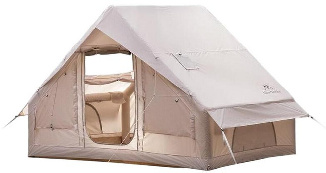 마운틴하이커 Mountainhiker 아웃도어 캠핑 에어텐트6.3 SZK1337 돔 쉘터, 베이지, 4인용