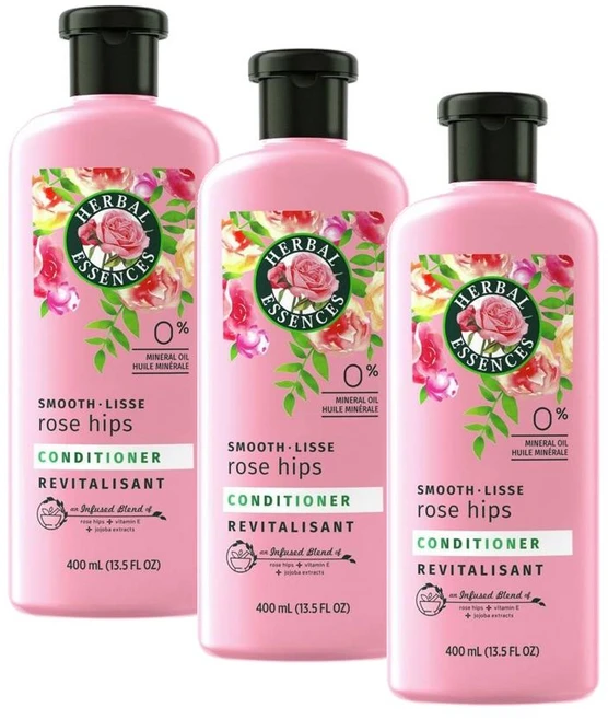 허벌 에센스 로즈 힙 스무스 컨디셔너 Herbal Essences Rose Hips Smooth Conditioner, 3개, 400ml - 쿠팡