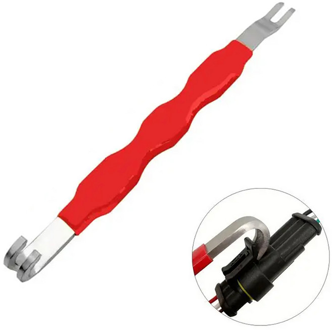 터미널 커넥터 분리기 훅 공구 후크 툴 다용도 자동차 차량 정비, 1개, 레드