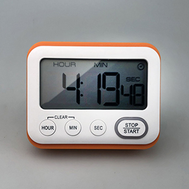 레인보우 무소음 타이머시계 쿠킹 베이킹 운동 타이머, 오렌지, 1개
