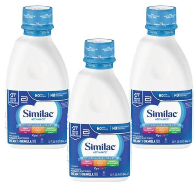 씨밀락 어드밴스 인펀트 포뮬러 + 철분 액상 영아 분유 946ml, 3개