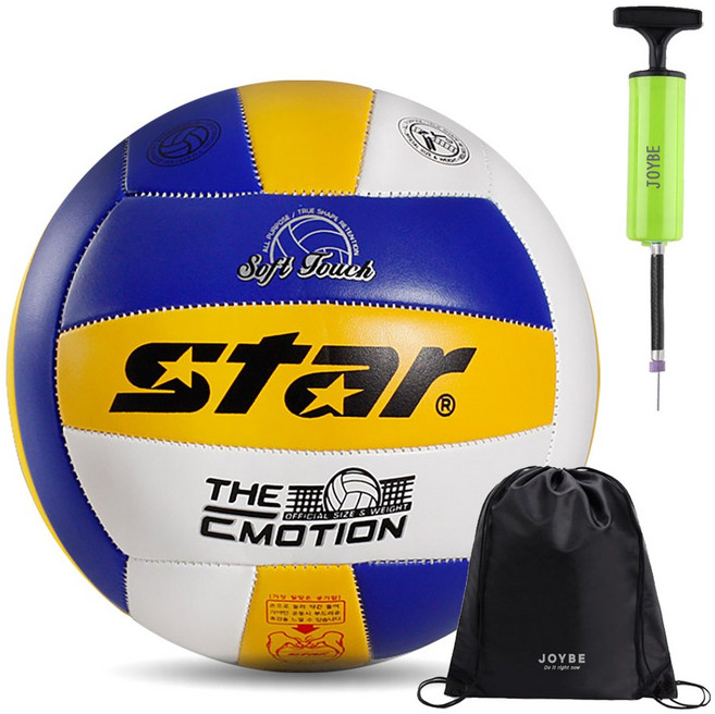 스타 배구공 더이모션 칼라 4호 5호 VB625-33T, 공 + JOYBE 공가방 & 펌프, 1개