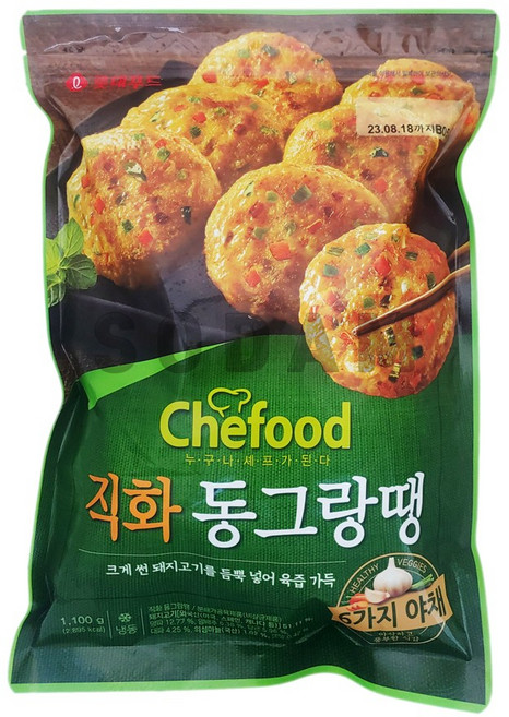쉐푸드 직화 동그랑땡 1.1kg / 롯데푸드, 3개