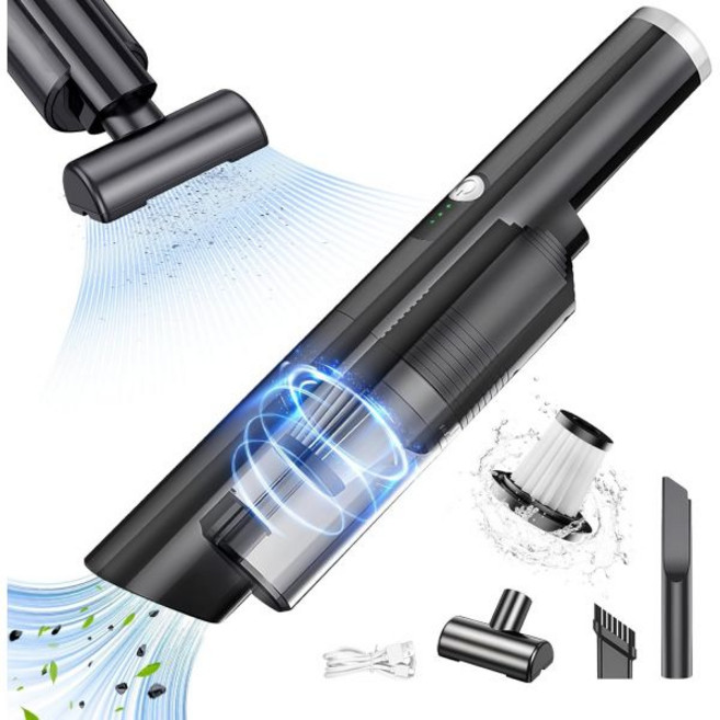 LuLuanping 핸디형 미니 청소기 거실 청소 핸디 루루안핑 휴대용 진공청소기 배터리 무선 HEPA 필터로 충전 가능한 자동차 액세서리 인테리어 가정 주방 반려동물 털을 위