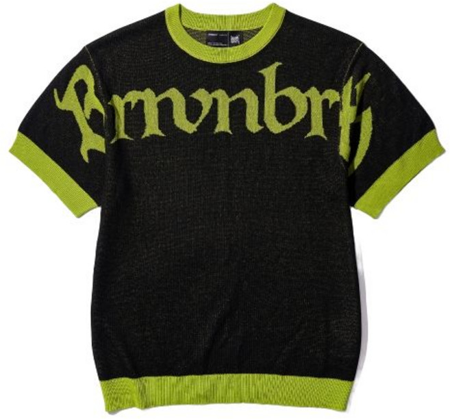 국내매장상품 BROWNBREATH 브라운브레스 반팔니트 브라운브레스 니트 GOTHIC FLAME KNIT - BLACK 395569