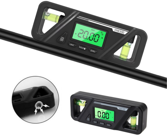 HWA 디지털 각도계 수평계 네오디뮴 자석내장 블랙, 본상품선택, 1개