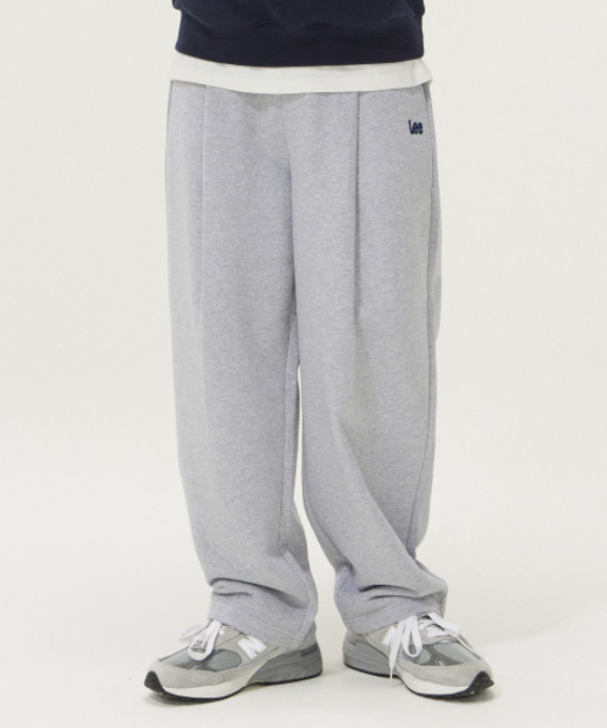 LEE 트위치 로고 원턱 스웻 팬츠 그레이
