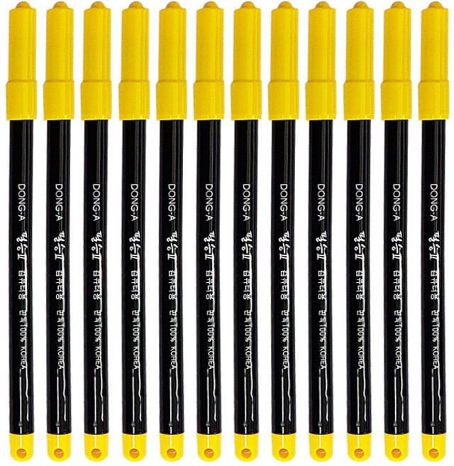 동아 필승2 컴퓨터사인펜 노란캡 12자루, 컴퓨터사인펜 12자루, 1세트