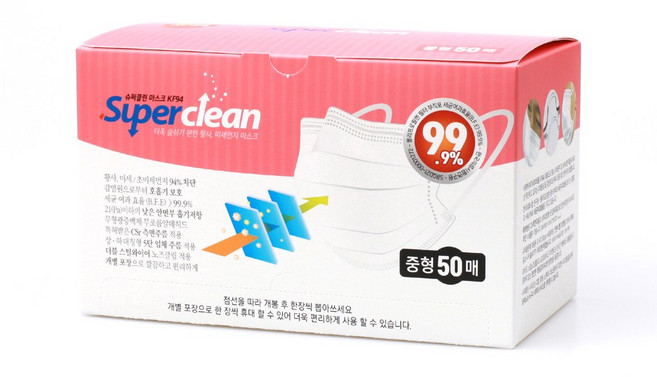 3Q 슈퍼클린 KF94마스크 50매 개별포장, 개별포장형, 중형, 1개, 개별포장형 중형