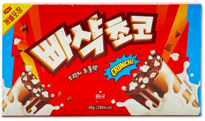 [기간한정초특가] 빠샥초코크런치 초콜렛 초콜릿 대용량간식, 16개, 48g