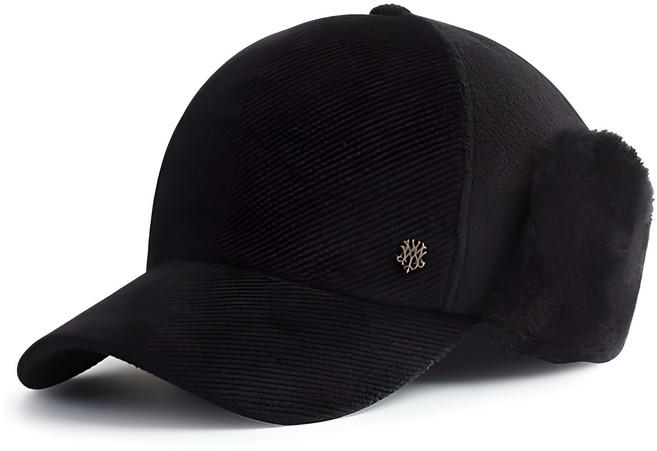 MQUM 폴라폴리스 퍼 귀도리 골프모자, 블랙, 1개