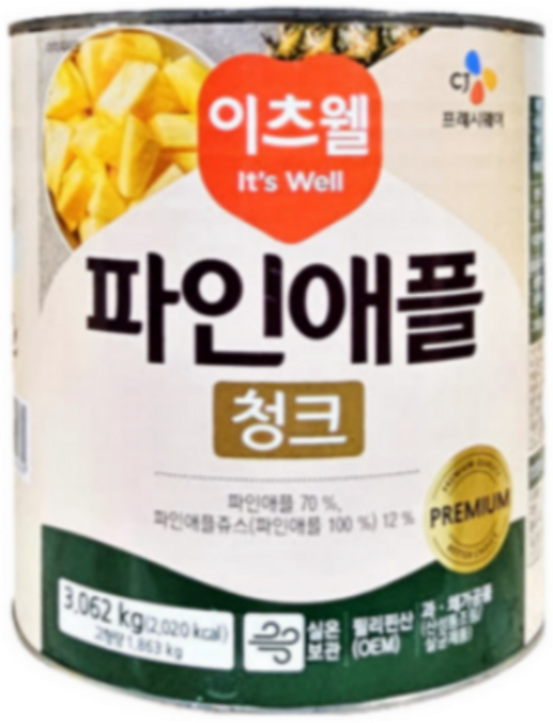 이츠웰 파인애플캔 청크, 1개, 3kg