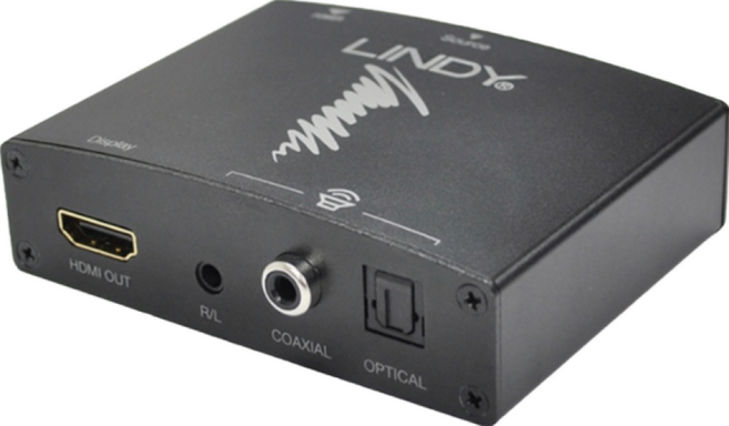 LINDY 數位音源轉類比音源 HDMI 4K 影音分離轉換器 適用家庭劇院 桌機 筆電 螢幕 音響, 1個, 38167