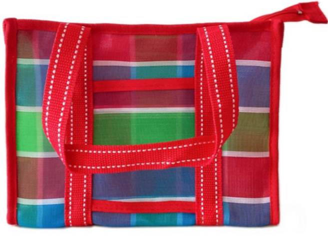 精品級便當袋 台灣製 茄芷袋 買菜袋 尼龍袋 阿嬤袋 復古手提袋 台客袋 嘎嘰 傳統, 經典紅, 1個