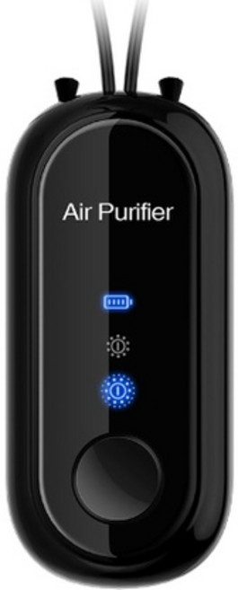 隨身空氣淨化器 負離子淨化器 掛脖便攜式, 黑色