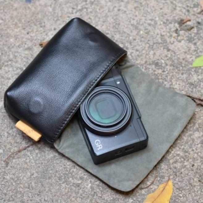 KOEM 리코 GR3X GR3 파우치 소니 RX100 M7 캐논 G7X Mark3 가죽 케이스, S 가죽 블랙, 1개